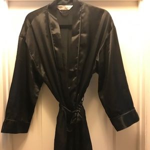 Victoria's Secret Black Silk Robe